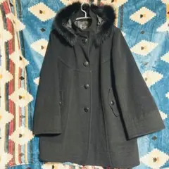 【美品】ARTICLE 黒 フォクスファー付きウール×アンゴラコートお値下げ