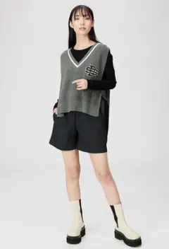 DOUBLE STANDARD CLOTHING　片畦ニットベスト　Ｆ
