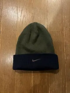 90's NIKE ナイキ ニットキャップ ビーニー 刺繍ロゴ Y2K