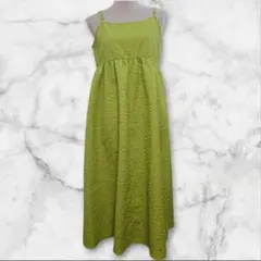 sakishima tokyo ジャガードキャミワンピース F 黄緑 美品