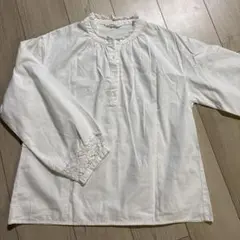 Samansa Mos2 ホワイト レース ブラウス 長袖　コットン100%のサムネイル