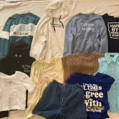 11点まとめ売り女の子160 ギャル通学トレーナーワンピーストップス