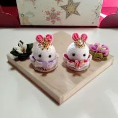 雛人形 ひな祭り お雛様 お内裏様 つまみ細工 ハンドメイド 置物