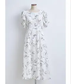 tocco closet ラインフラワープリントワンピース