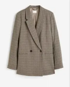 H&M チェック柄 ダブルブレストジャケット