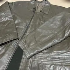 羊革レザージャケット カーキ色のサムネイル