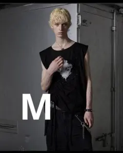 【grancy】シャーリングデザインラインストーングラフィックノースリーブT