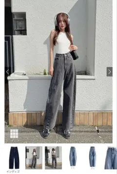 GRL カーブラインデニムパンツ M