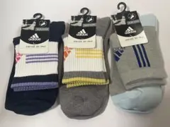 アディダス　adidas キッズ　22〜24 ソックス 3足セット