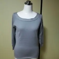 最終再値下げ美品NATURALBEAUTYBASIC七分袖セーターMサイズ