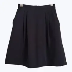 アーバンリサーチ ネイビー フレアスカート ひざ丈 ウエストゴム 美シルエット