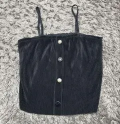 リブ素材 ブラック ビスチェ Mサイズ