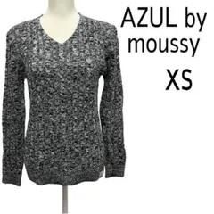 AZUL by moussy ケーブルニットセーター Vネック　グレー　XS