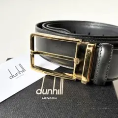 dunhill 黒 レザー ベルト 金色バックル ネクタイ セット 美品 dunhill 黒 レザー ベルト 金色バックル ネクタイ セット 美品 - メルカリ