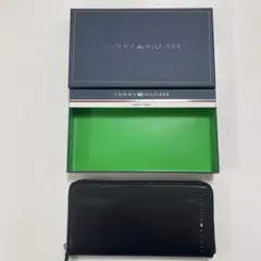 TOMMY HILFIGER ブラック レザー長財布