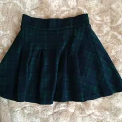 緑系チェック柄プリーツスカート