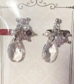 ハンドメイド クリスタルドロップイヤリング