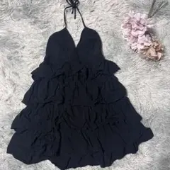 H&M DIVIDED ホルターネック　フリル　キャミソール　レオパード　Y2Kのサムネイル