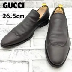 GUCCI ローファー ウィングチップ レザー ブラウン 26.5cm レア
