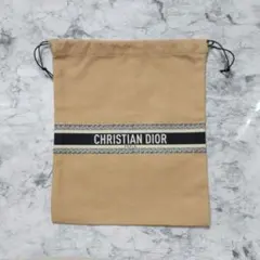 ディオール ノベルティ ロゴ入りポーチ 巾着 リネン コットン