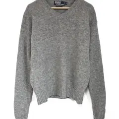 ラルフローレン セーター ポロ 無地 ニット グレー S ニットセーター 90s