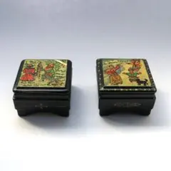 ロシア伝統工芸 パレフ塗り 小箱 小物入れ - メルカリ