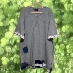 ドラッグストアーズ 森ガール パッチワーク ドット柄 チェック柄 半袖カットソーのサムネイル