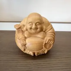 木彫り 布袋様 置物 縁起物 インテリア オブジェ 仏像 神像