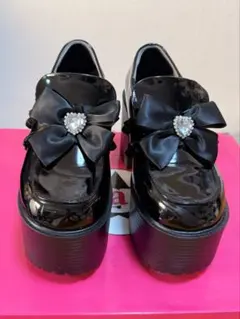 厚底靴 ローファー Lサイズ 黒