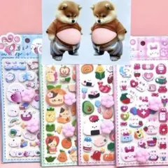 おなかシール2匹・肉球シール4枚セット｜No.2