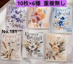 コラージュ素材 大型フラワーPETステッカー フラワーと植物デザイン 60枚