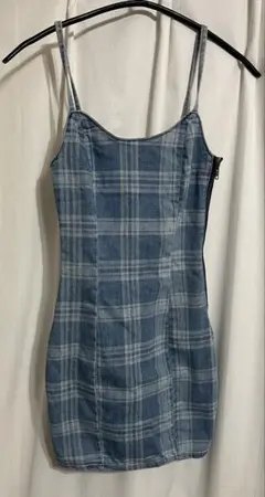 H&M デニム チェック柄 キャミワンピース XS 155cm DIVIDED