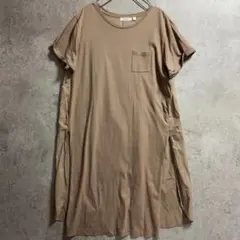 ニコアンド niko and... 異素材切替 ロングワンピース Tシャツワンピ