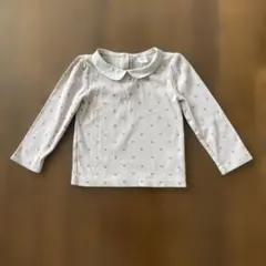 【babyGap】 くすみピンクの襟付リブロンT 100