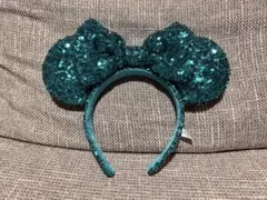 ディズニー カチューシャ スパンコール ターコイズブルー