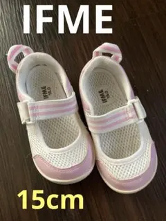 IFME メッシュ上履き ホワイト/ピンク 15.0cm