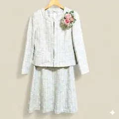 入学式 入園式 Mサイズ セレモニースーツ ベージュ ツイード AOKI 美品