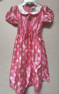 H&M ディズニー　ミニー　ワンピース　ピンク水玉　ドット130cmのサムネイル