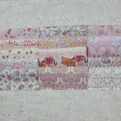 リバティカットクロス10×10◇15枚◇はぎれ◇ピンク系b
