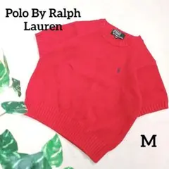 ポロバイラルフローレン 120cm 半袖ニット 綿100 キッズ ワンポイント赤