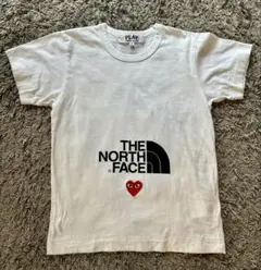 【S】ノースフェイス×PLAYコムデギャルソン Tシャツ コラボ ハートロゴ