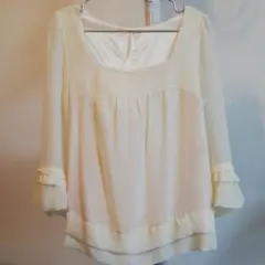 ミニマムミニマム　フリルシフォン　ブラウス　M
