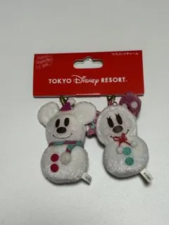 ディズニー クリスマス スノースノー ミッキー ミニー ストラップ　2個セット