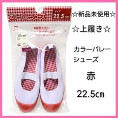 ☆新品未使用☆上履き 22.5cm 赤 カラー シューズ レッド チェック 上靴