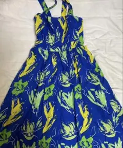 柄ロングワンピース　SLY ブルー