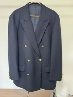 ネイビー ダブルブレスト ブレザー