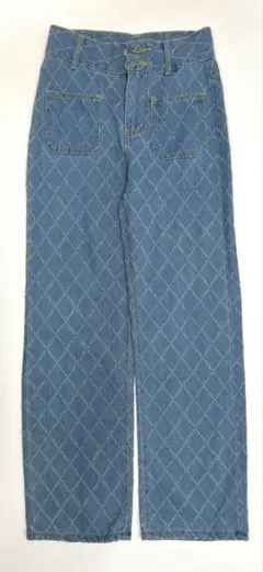 【新品未使用】ダイヤモンドパターン デニムパンツ