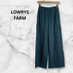 LOWRYSFARM★セルフカット裏起毛パンツ　プリーツ　ダークグリーン