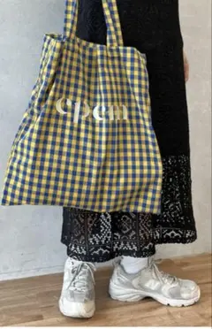 【未使用】cpcm チェック柄カラートートバッグ