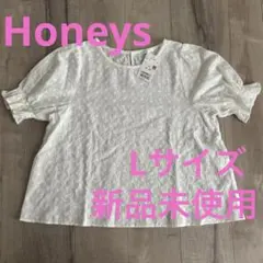 値下げ[未使用]ハニーズ　刺繍ブラウス　白